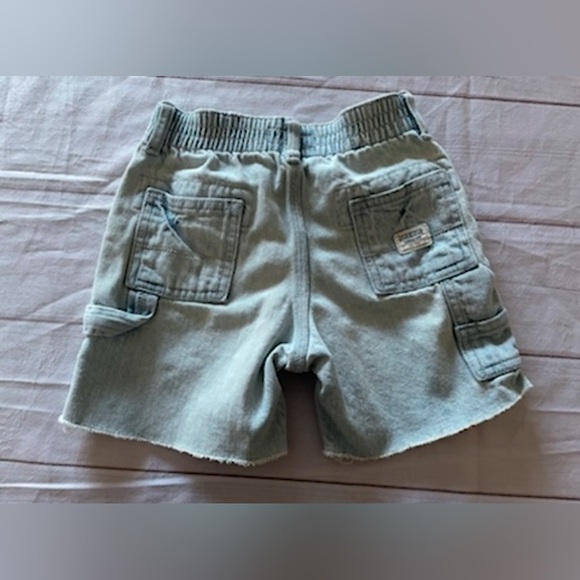 Vintage OshKosh B'gosh Carpenter Shorts Toddler Boys 2T Light Wash Snap Button - Picture 7 of 11